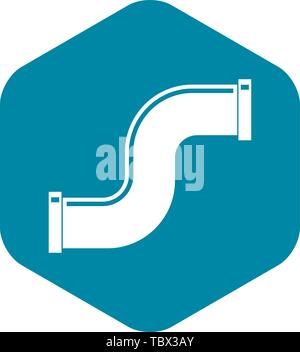 Joint pipe in form S letter icon, simple style Stock Vector