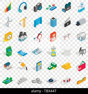 Calculator icons set, isometric style Stock Vector