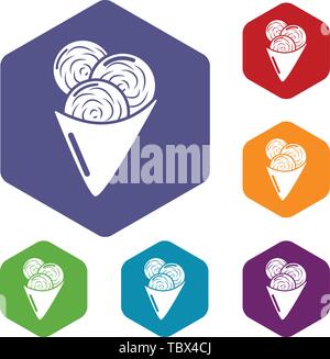 Ice cream icons vector hexahedron Stock Vector