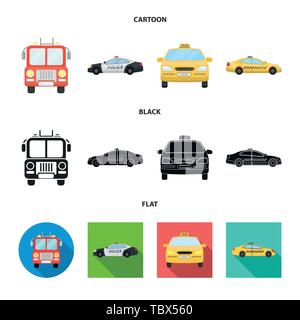 Vector design of engine and truck icon. Set of engine and vehicle vector icon for stock. Stock Vector