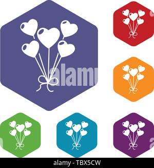 Balloon icons vector hexahedron Stock Vector