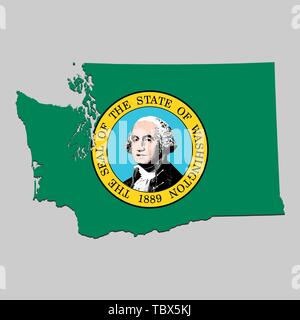 Washington map state vector illustration Stock Vector Image & Art - Alamy