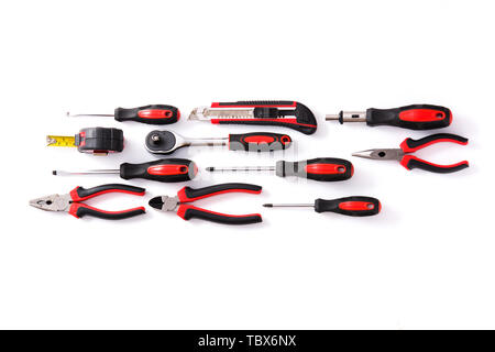 Building tools repair set isolated on white background Stock Photo