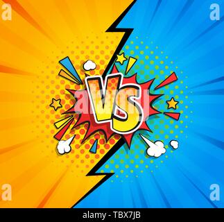 Versus competitive concept bubble in comic style. Stock Vector