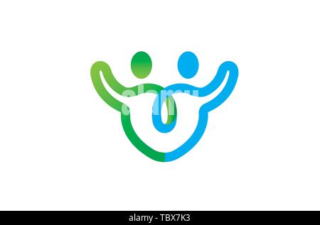 Two characters united Logo Vector Symbol Design Illustration Stock Vector