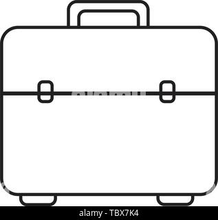 briefcase bag icon outline isolated on white background vector illustration Stock Vector