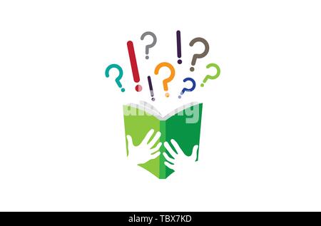 Book Ideas learning Logo Vector Symbol Design Illustration Stock Vector