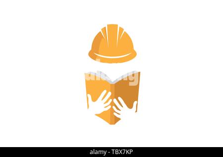 Architecture Hardhat book Logo Symbol Design Illustration Stock Vector
