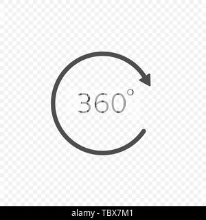 360 degree angle icon. Circle arrow sign, Vector illustration Stock Vector