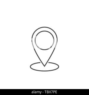 Outline Map pin icon. Location mark thin line sign, destination symbol ...