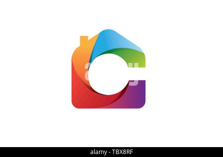 Colorful Home Logo Vector Symbol Design Illustration Stock Vector