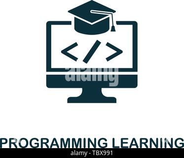 Programming Learning icon. Creative element design from programmer icons collection. Pixel perfect Programming Learning icon for web design, apps Stock Vector