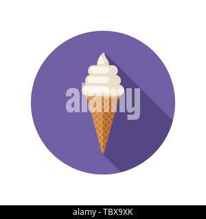 Ice cream flat icon Stock Vector