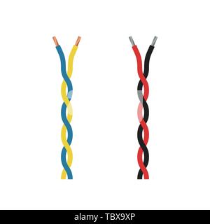 Twisted electrical cables Stock Vector
