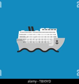 Ship icon in flat style Stock Vector