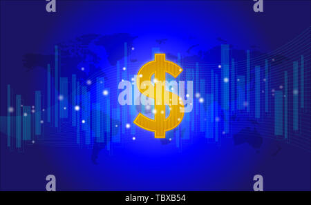 Digital financial currency concept map Stock Photo