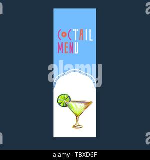 Cocktail party banner. Hand drawn vector with lace napkin. Business corporate identity for restaurant and bar menu design. Vector illustration. Stock Vector