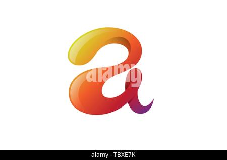 Creative Advance Colorful Glossy Letter A Logo Symbol Design Stock Vector