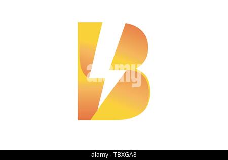 Creative Bolt Lightning Flash B Letter B Symbol Design Illustration Stock Vector