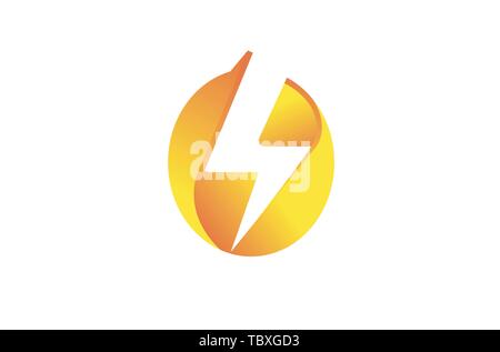 Creative Flash Circle Logo Vector Symbol Design Illustration Stock Vector
