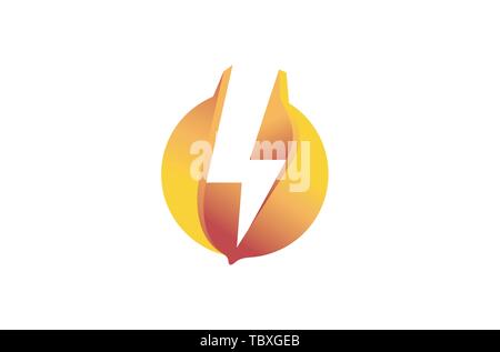 Creative Flash Circle Logo Vector Symbol Design Illustration Stock Vector