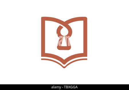 Secure Privacy Book Lock Logo Vector Symbol Design Illustration Stock Vector