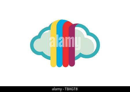 Cloud Ink Colors Logo Vector Symbol Design Illustration Stock Vector