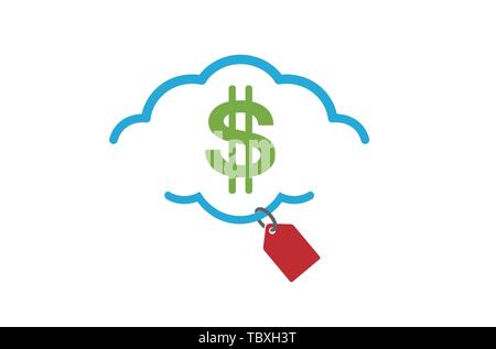 Cloud Shop Dollar Logo Vector Symbol Design Illustration Stock Vector