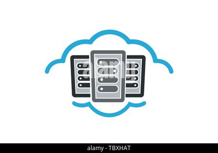 Cloud Host Logo Vector Symbol Design Illustration Stock Vector