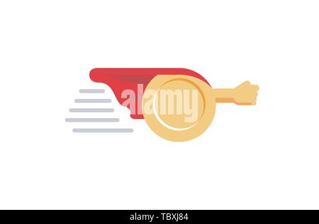 Super Coin comic abstract Mascot Logo Design Illustration Stock Vector