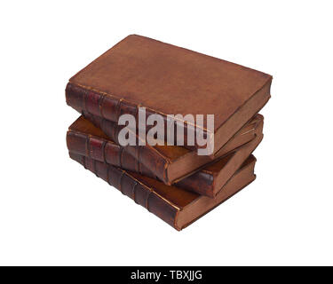 Old books isolated on white Stock Photo