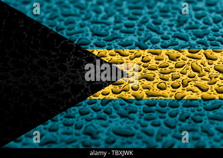 National flag of Bahamas made of water drops. Background forecast concept. Stock Photo