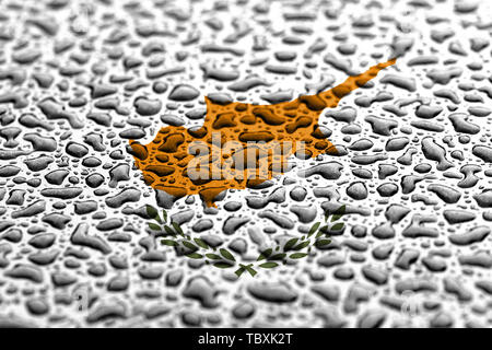 National flag of Cyprus made of water drops. Background forecast concept. Stock Photo