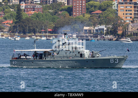 Former Royal Australian Navy Attack-class patrol boat HMAS Advance (P 83) now operated by the Australian National Maritime Museum. Stock Photo