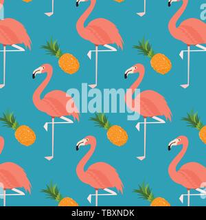 seamless flamingo pattern vector illustration Stock Vector