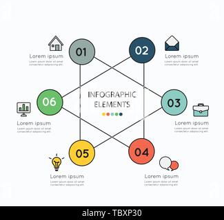 Infographic elements and colorful icons on white background.illustration Stock Vector