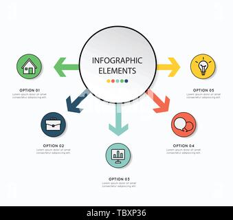 Infographic design with icon for business on white background.vector Stock Vector