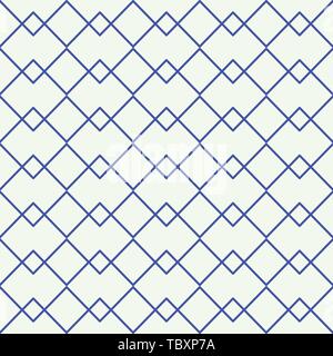Blue zigzag line with overlap line seamless vector pattern design Stock Vector