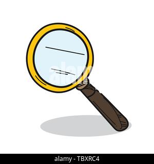 magnifying glass illustration on white background Stock Vector