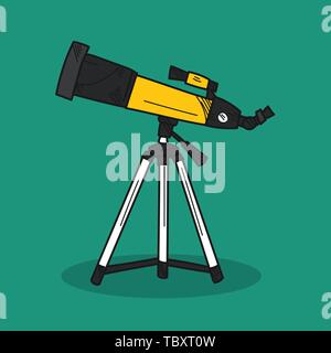 Telescope illustration on color background Stock Vector
