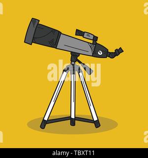 Telescope illustration on color background Stock Vector