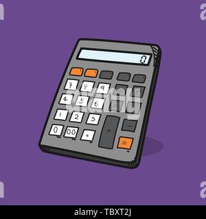 Calculator illustration on color background Stock Vector