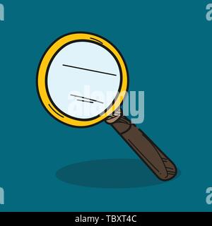 magnifying glass illustration on color background Stock Vector