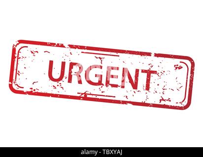 Rectangle red stamp with the word urgent on white background Stock Vector