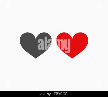 Red and black hearts icons. Vector illustration Stock Vector Image ...