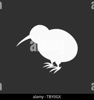 New Zealand Kiwi Bird Logo or tattoo with Maori Style Koru icon Design ...