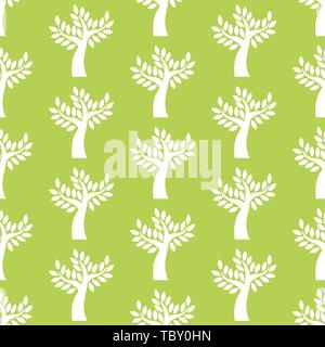 Trees seamless pattern illustration Stock Vector