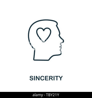 Sincerity icon. Outline style thin design from influencer icons collection. Line Sincerity icon for web design, apps, software, print usage Stock Photo