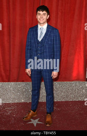 LONDON, UK. June 01, 2019: Luke Jerdy arriving for The British Soap Awards 2019 at the Lowry Theatre, Manchester. Picture: Steve Vas/Featureflash Stock Photo