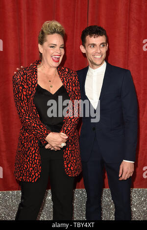 LONDON, UK. June 01, 2019: Tamara Wall & Luke Jerdy arriving for The British Soap Awards 2019 at the Lowry Theatre, Manchester. Picture: Steve Vas/Featureflash Stock Photo